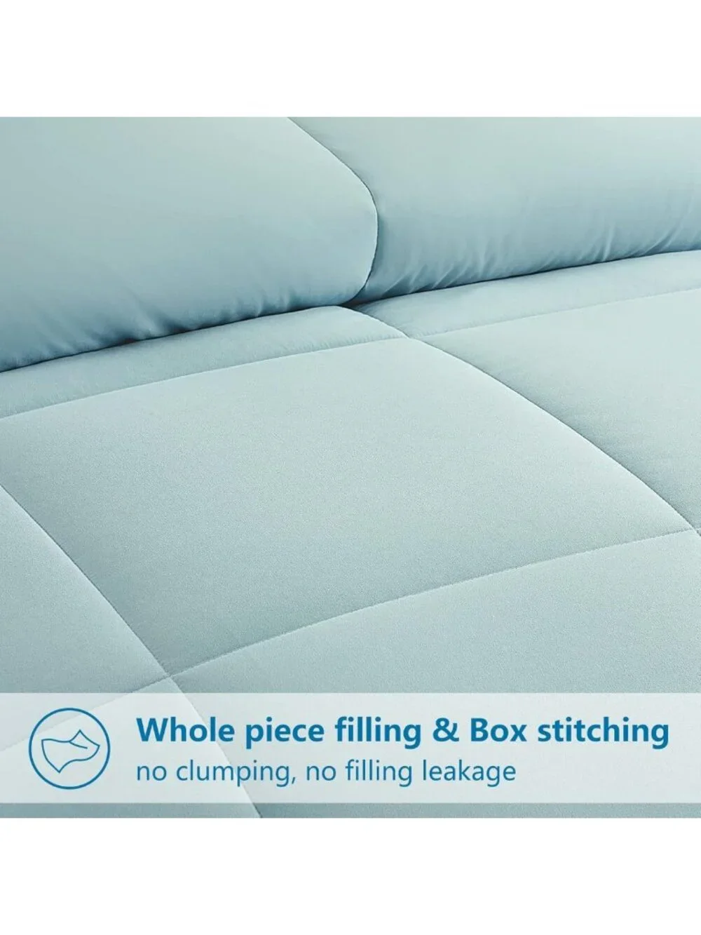 Cozy Aqua Queen Size Down Alternative Comforter, Soft & Warm, 88x88 Inches